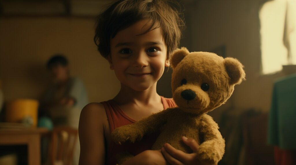 child with epilepsy holding a teddy bear