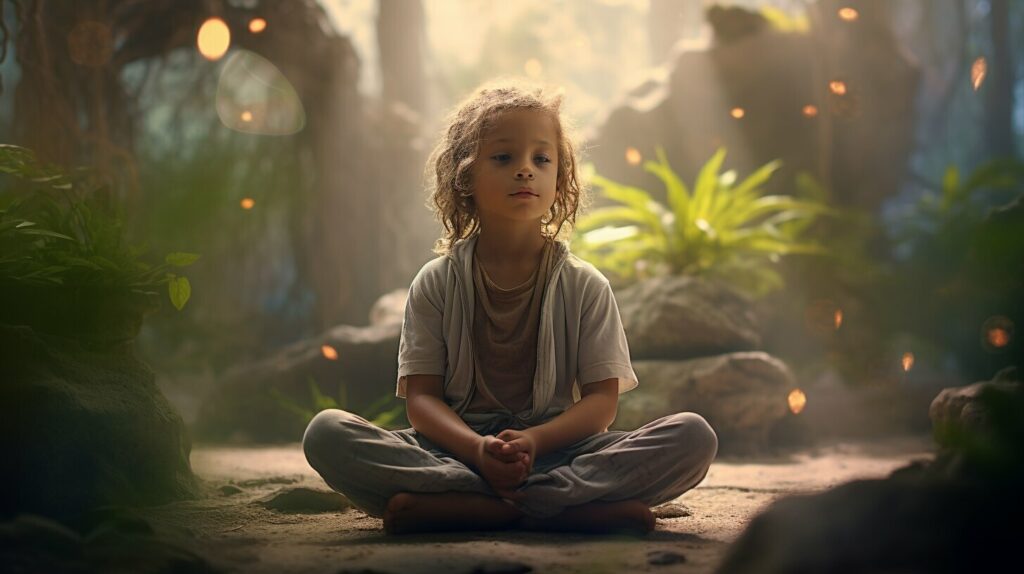 kid meditating