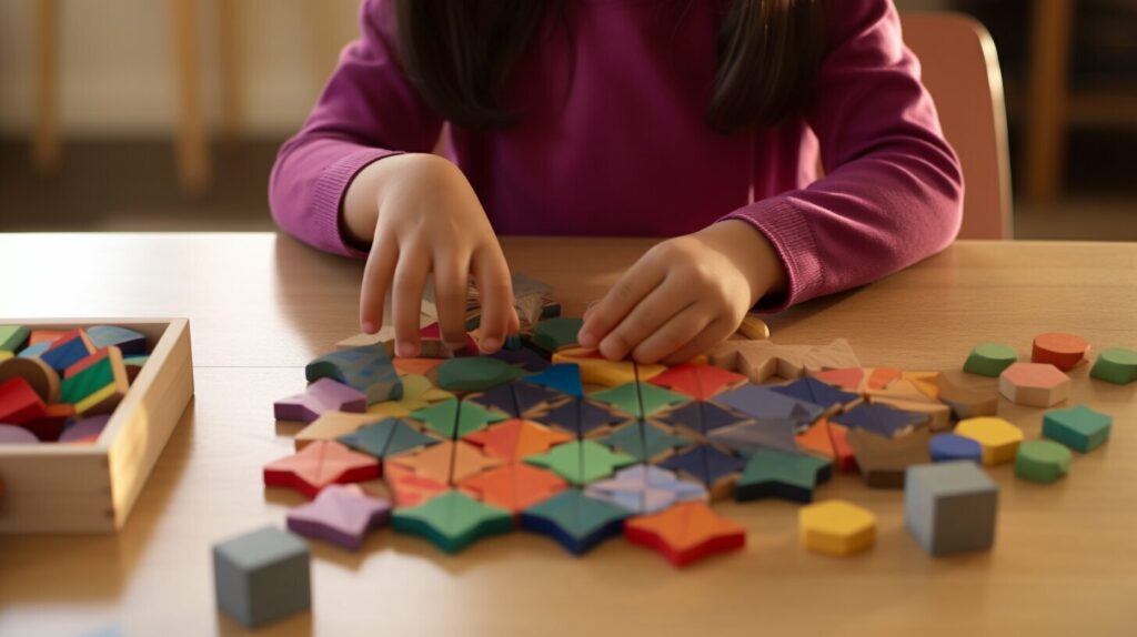 math blocks activity for children with autism
